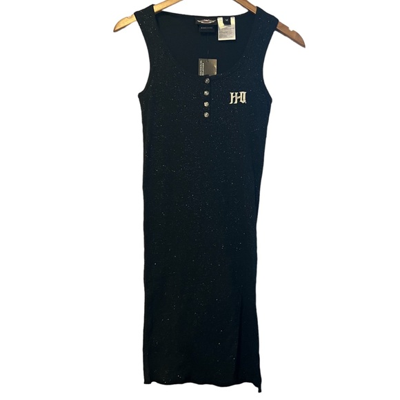 HarleyDavidson Dresses Harley Davidson Black Ribbed Y2k Glitter